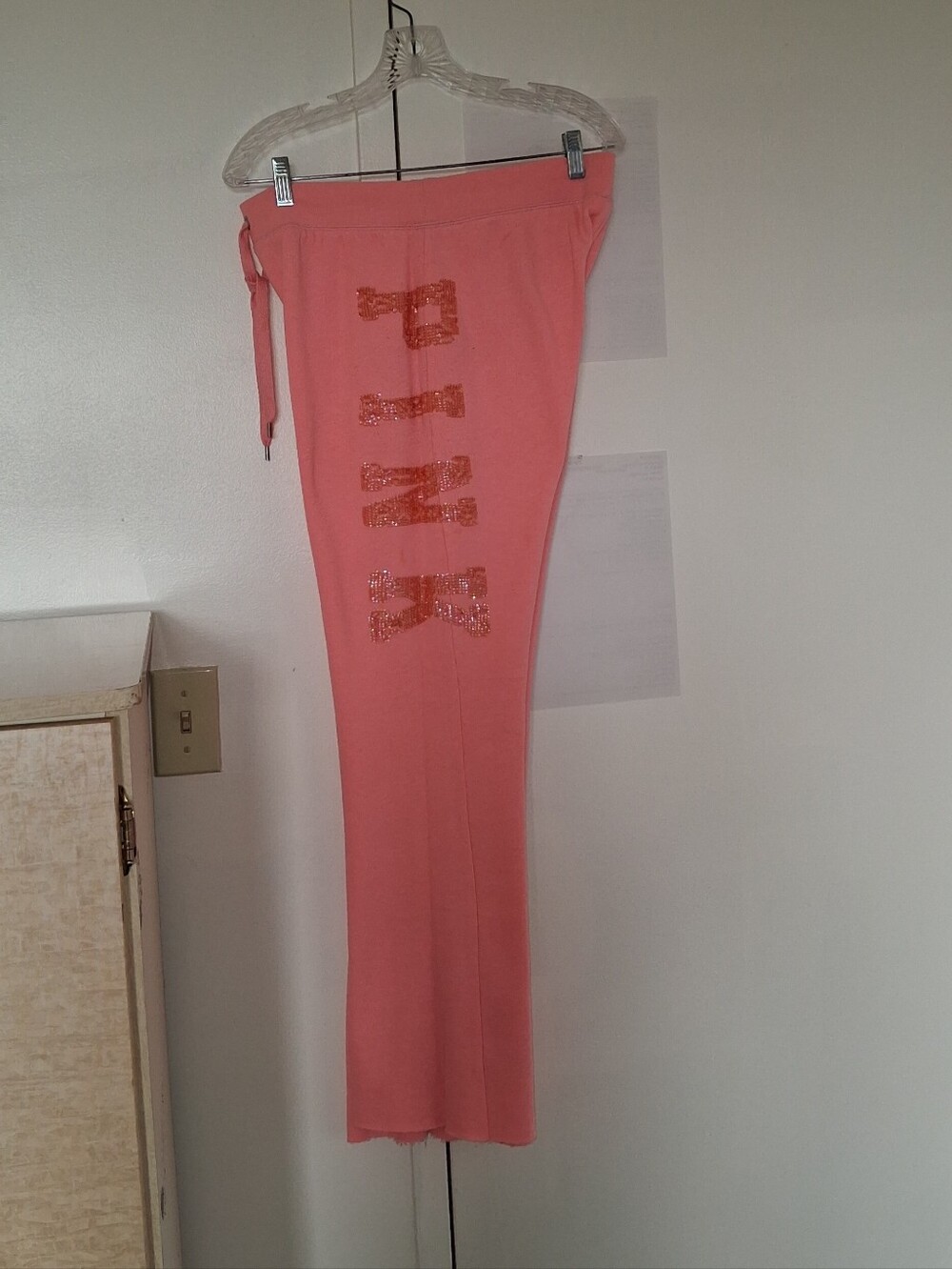 PINK (VS) Pink Joggers with Pink Sequin SzM